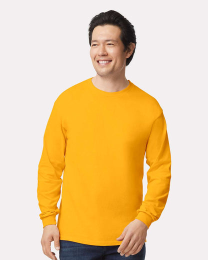 Gildan Unisex Ultra Cotton® Long Sleeve T-Shirt 2400 #colormdl_Gold