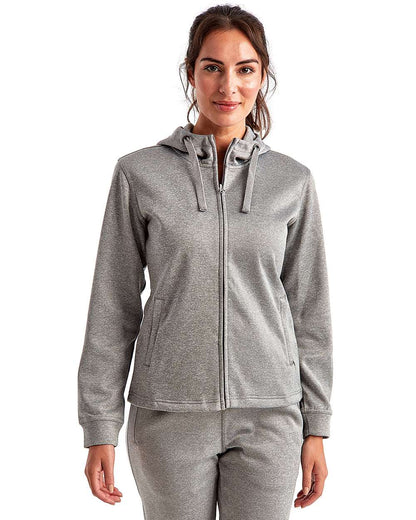 TriDri Women's Spun Dyed Full-Zip Hooded Sweatshirt TD498 #colormdl_Grey Melange