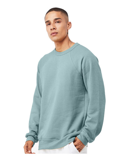 BELLA + CANVAS Sponge Fleece Raglan Crewneck Sweatshirt 3901 #colormdl_Heather Blue Lagoon