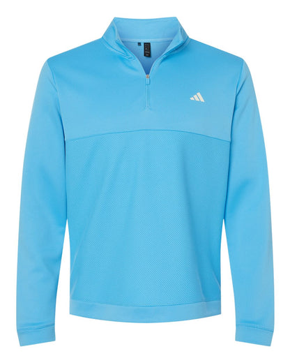 Adidas Ultimate365 Textured Quarter-Zip Pullover A2001 #color_Semi Blue Burst