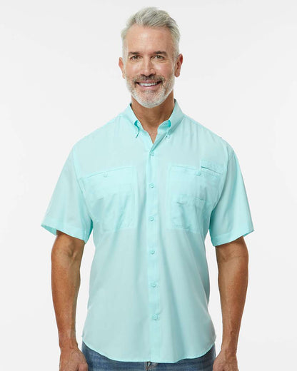 Paragon Men's Hatteras Performance Short Sleeve Fishing Shirt 700 #colormdl_Aqua Blue