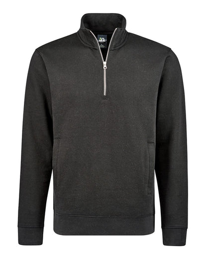 J. America Unisex BTB Fleece Quarter-Zip Sweatshirt 8722 #color_Black