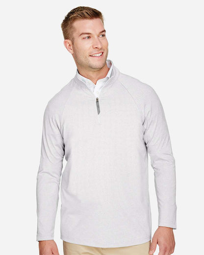 Devon & Jones Men's CrownLux Performance® Clubhouse Micro-Stripe Quarter-Zip Pullover DG480 #colormdl_Silver