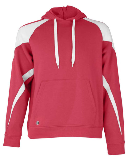 Holloway Unisex Athletic Fleece Prospect Hooded Sweatshirt 229546 #color_Scarlet/ White