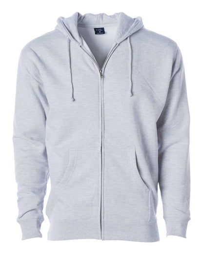 Independent Trading Co. Unisex Heavyweight Full-Zip Hooded Sweatshirt IND4000Z #color_Ash Heather