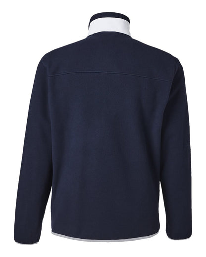 Puma Golf Men's Fleece Quarter-Zip Pullover 628407 #color_Deep Navy/ White Glow
