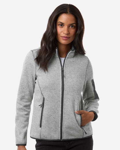 North End Women's Jasper Full-Zip Fleece Jacket NE730W #colormdl_Grey/ White