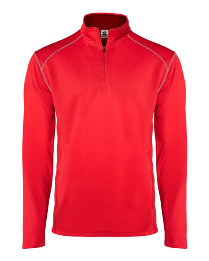 Badger Money Mesh Quarter-Zip Pullover 4438 #color_Red