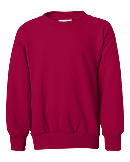 Hanes Youth EcoSmart® Crewneck Sweatshirt P360 #color_Deep Red