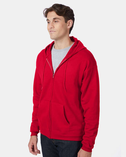 Hanes Unisex EcoSmart® Full-Zip Hooded Sweatshirt P180 #colormdl_Deep Red