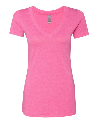 Next Level Women’s Triblend Deep V-Neck T-Shirt 6740 #color_Vintage Pink