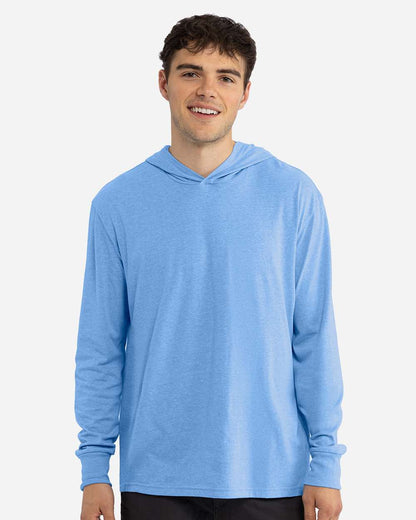 Next Level Unisex CVC Hoodie Long Sleeve T-Shirt 6221 #colormdl_Heather Columbia Blue