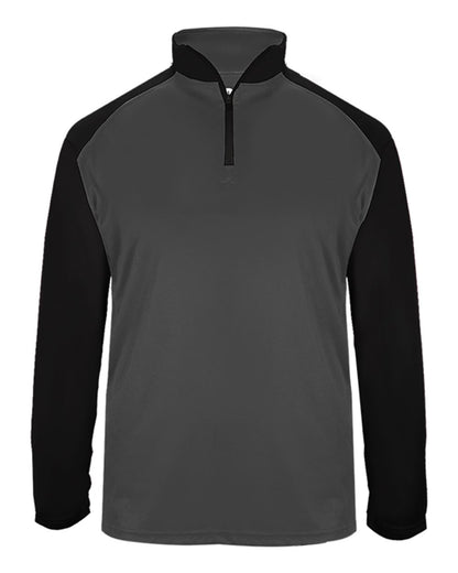 Badger Ultimate SoftLock™ Sport Quarter-Zip Pullover 4006 #color_Graphite/ Black