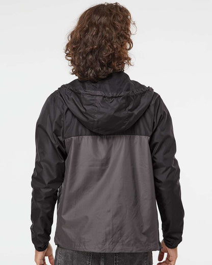 Independent Trading Co. Men's Lightweight Windbreaker Full-Zip Jacket EXP54LWZ #colormdl_Black/ Graphite