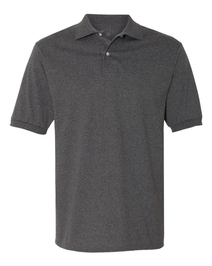 JERZEES Men's SpotShield® 50/50 Polo 437MSR #color_Black Heather