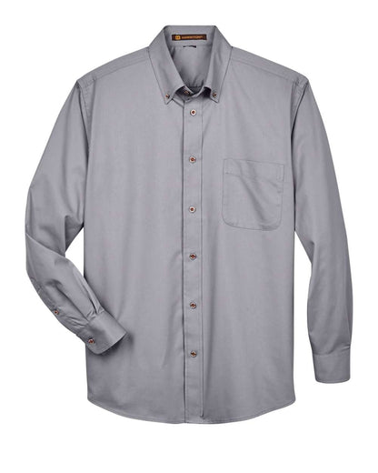 Harriton Men's Easy Blend™ Twill Shirt M500 #color_Dark Grey