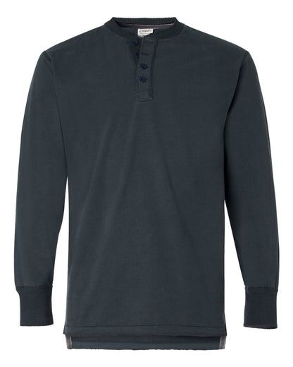 J. America Men's Vintage Brushed Jersey Henley 8244 #color_Vintage Navy