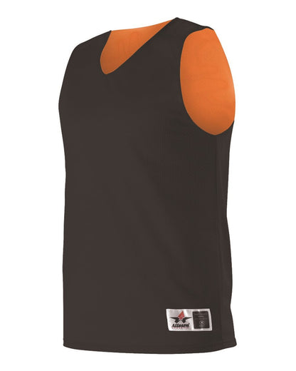 Alleson Athletic Youth Reversible Mesh Tank 560RY #color_Black/ Orange