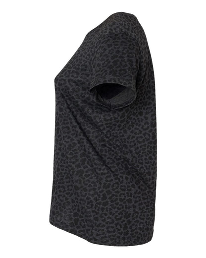 LAT Women's Curvy Collection Fine Jersey Tee 3816 #color_Black Leopard
