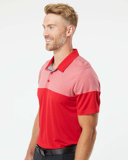 Adidas Heathered 3-Stripes Colorblocked Polo A213 #colormdl_Power Red