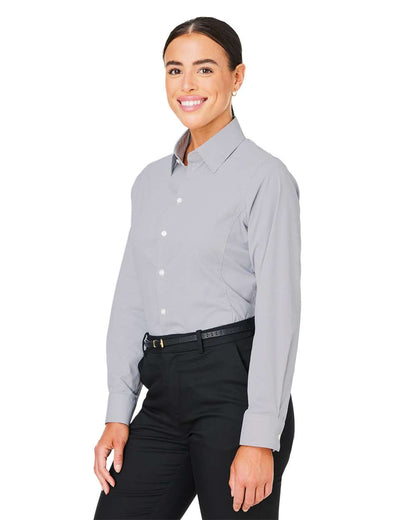 Devon & Jones Women's CrownLux Performance® Microstripe Dress Shirt DG537W #colormdl_Graphite/ White