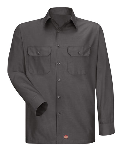 Red Kap Men's Tall Ripstop Long Sleeve Shirt SY50T #color_Charcoal
