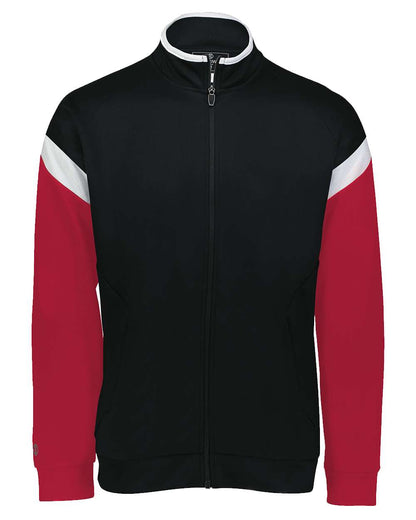Holloway Youth Limitless Full-Zip Jacket 229679 #color_Black/ White/ Scarlet