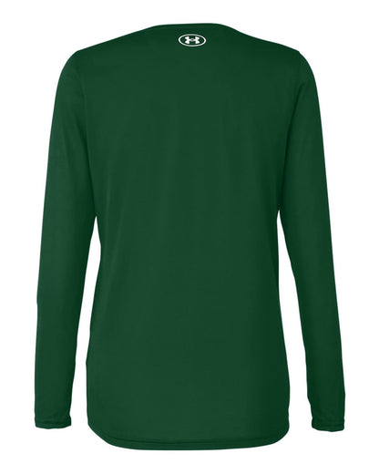 Under Armour Women's Team Tech™ Long Sleeve T-Shirt 1376852 #color_Forest Green/ White