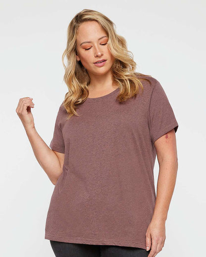 LAT Women's Curvy Collection Fine Jersey Tee 3816 #colormdl_Sangria Blackout
