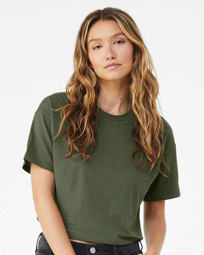 BELLA + CANVAS Women's Jersey Crop Tee 6482 #colormdl_Military Green