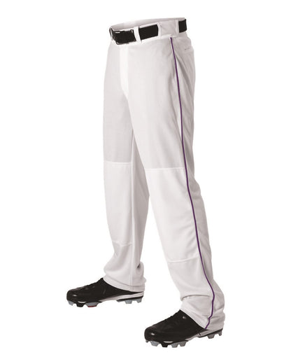 Alleson Athletic Baseball Pants With Braid 605WLB #color_White/ Purple