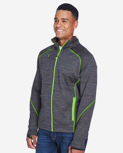 North End Men's Flux Mélange Bonded Fleece Jacket 88697 #colormdl_Carbon/ Acid Green