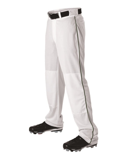 Alleson Athletic Youth Baseball Pants With Braid 605WLBY #color_White/ Forest