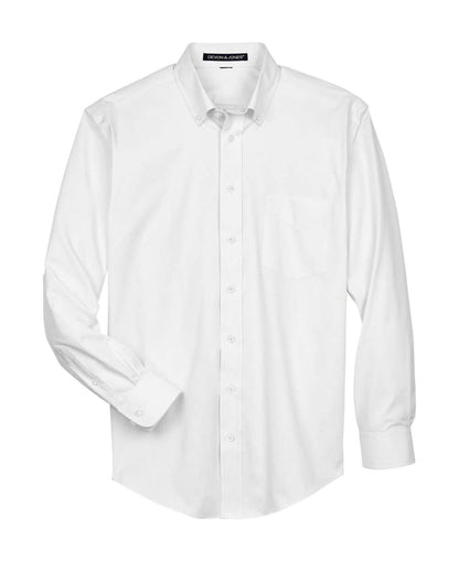 Devon & Jones Men's Crown Collection® Oxford Woven Dress Shirt D630 #color_White