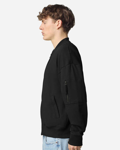 American Apparel Unisex French Terry Bomber Jacket FTJ77 #colormdl_Black