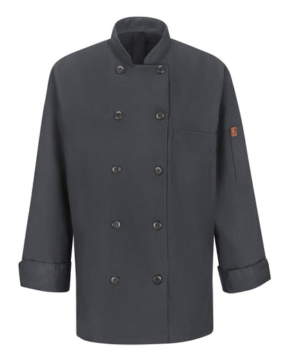 Chef Designs Women's Mimix™ Chef Coat with OilBlok 041X #color_Charcoal
