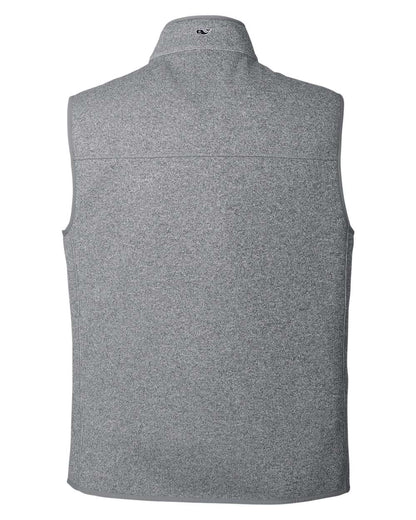 vineyard vines Men's Mountain Sweater Fleece Vest K002713 #color_Grey Heather