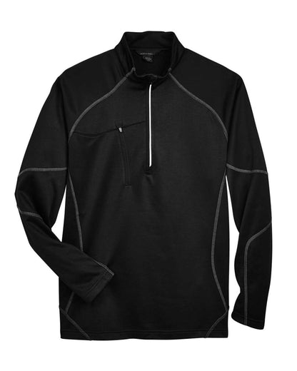 North End Men's Catalyst Performance Fleece Quarter-Zip Pullover 88175 #color_Black