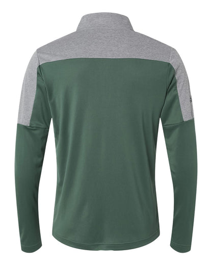 Adidas Lightweight Quarter-Zip Pullover A552 #color_Green Oxide/ Grey Three Melange