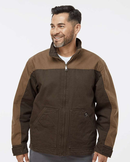 DRI DUCK Men's Horizon Two-Tone Boulder Cloth™ Canvas Jacket Tall Size 5089T #colormdl_Tobacco/ Field Khaki