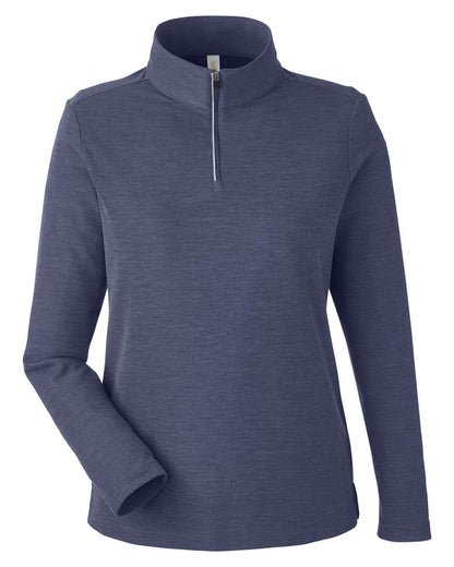 CORE365 Women's Fusion ChromaSoft™ Pique Quarter-Zip Pullover CE405W #color_Classic Navy Heather