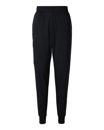 Jaanuu Women's Petite Sizes Rubi Ultrasoft Scrub Joggers W40001P #color_Black
