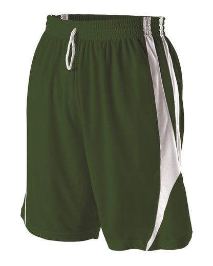 Alleson Athletic Reversible Basketball Shorts 54MMP #color_Forest/ White