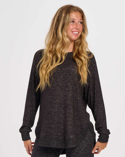 Boxercraft Women's Cuddle Oversize Pullover Sweater BW1102 #colormdl_Black Heather