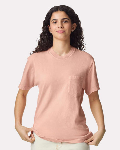Comfort Colors Unisex Garment-Dyed Heavyweight Pocket T-Shirt 6030 #colormdl_Peachy