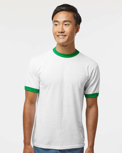 Augusta Sportswear 50/50 Ringer T-Shirt 710 #colormdl_White/ Kelly