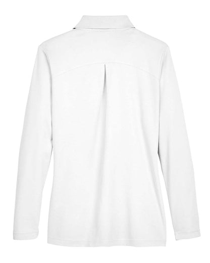 Devon & Jones Women's CrownLux Performance® Plaited Long Sleeve Polo DG20LW #color_White