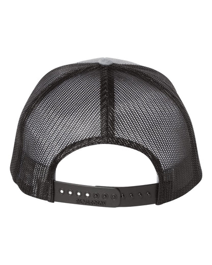 Richardson Five-Panel Trucker Cap 112FP #color_Heather Grey/ Black