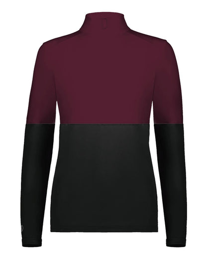 Holloway Women's Momentum Team Quarter-Zip Pullover 223700 #color_Black/ Maroon