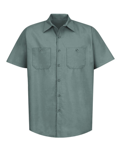Red Kap Men's Tall Industrial Short Sleeve Work Shirt SP24T #color_Light Green